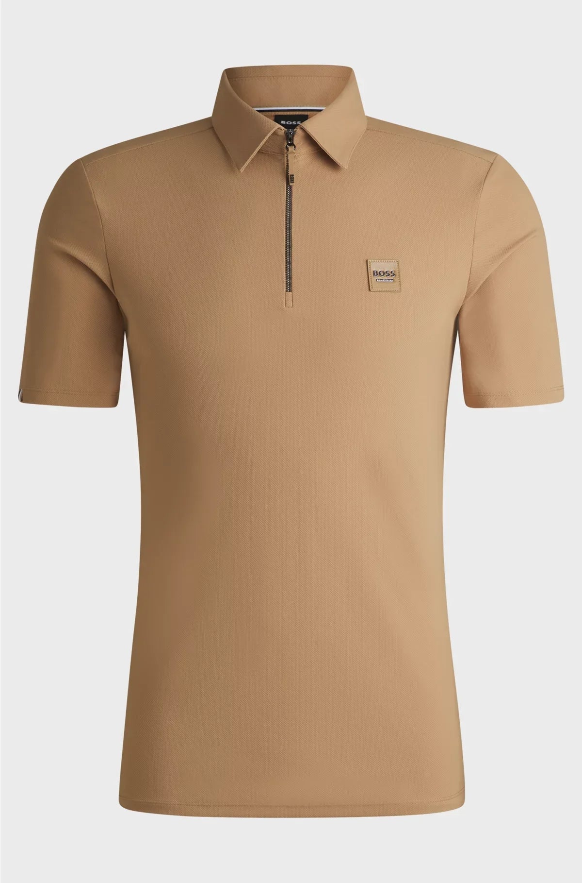 EQUESTRIAN STRETCH-PIQUE TRAINING SHIRT WITH ZIP PLACKET