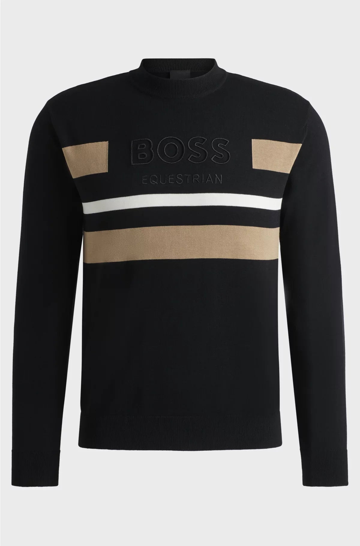 EQUESTRIAN COTTON SWEATER WITH CONTRASTING STRIPES
