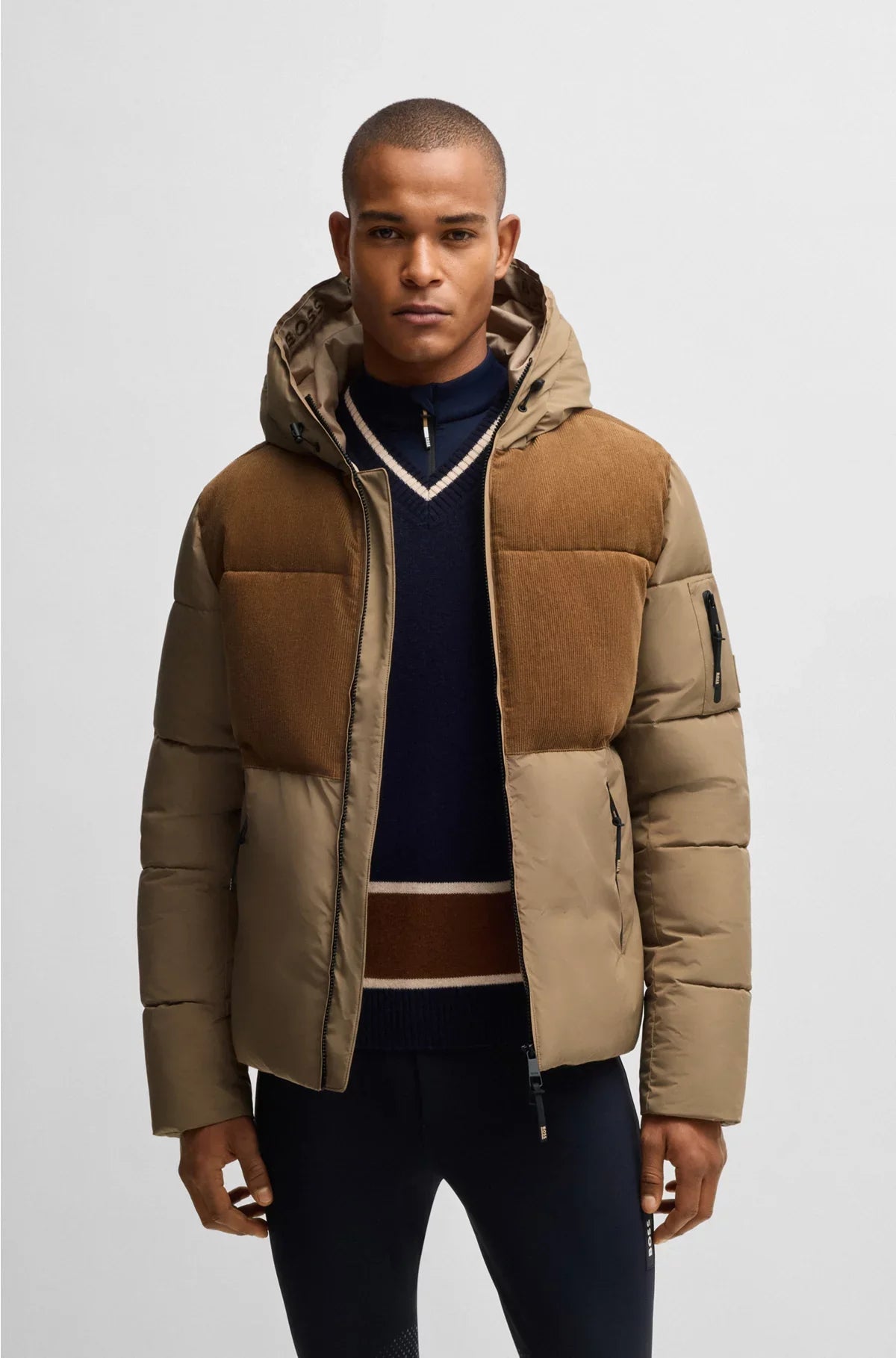 EQUESTRIAN WATERPROOF JACKET WITH CORDUROY DETAILS