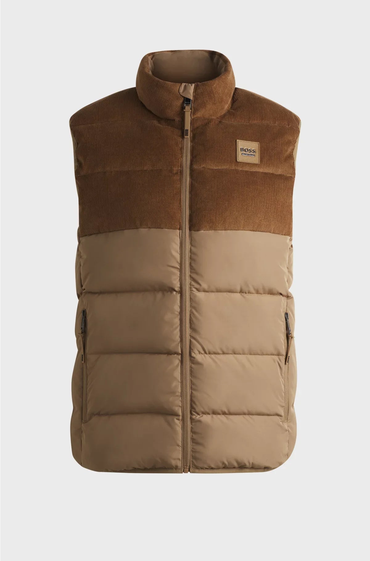 Gilet imbottito impermeabile equestre con pannello in velluto a coste