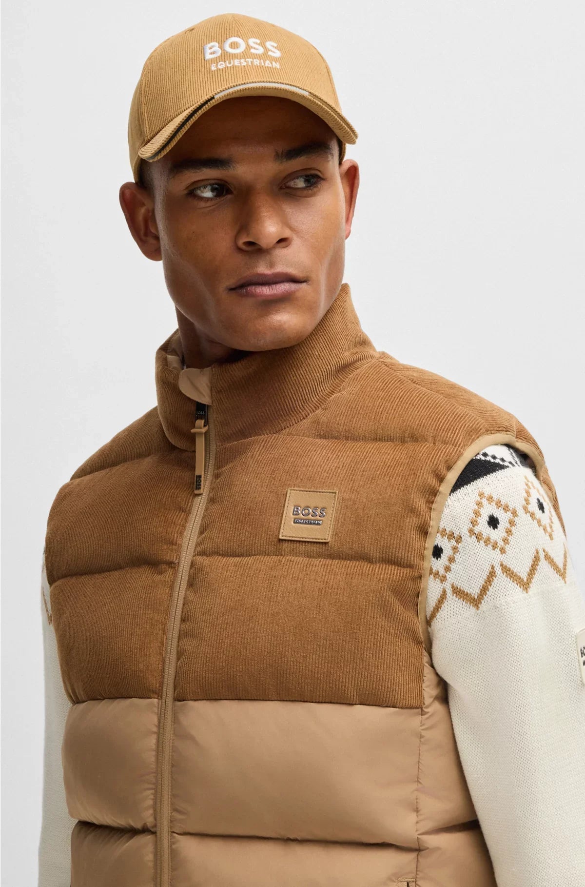 EQUESTRIAN LOGO-EMBROIDERED CAP IN COTTON CORDUROY