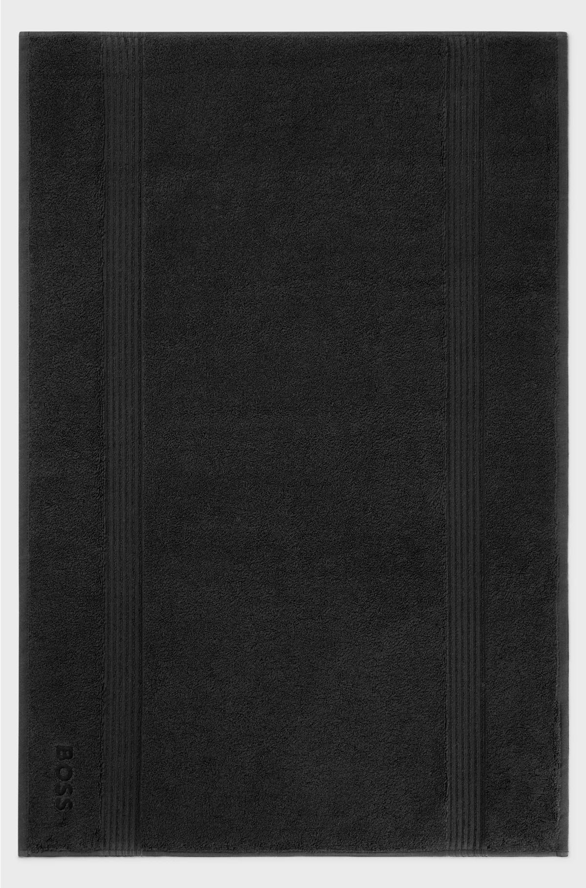 BLACK AEGEAN-COTTON BATH MAT WITH TONAL LOGO