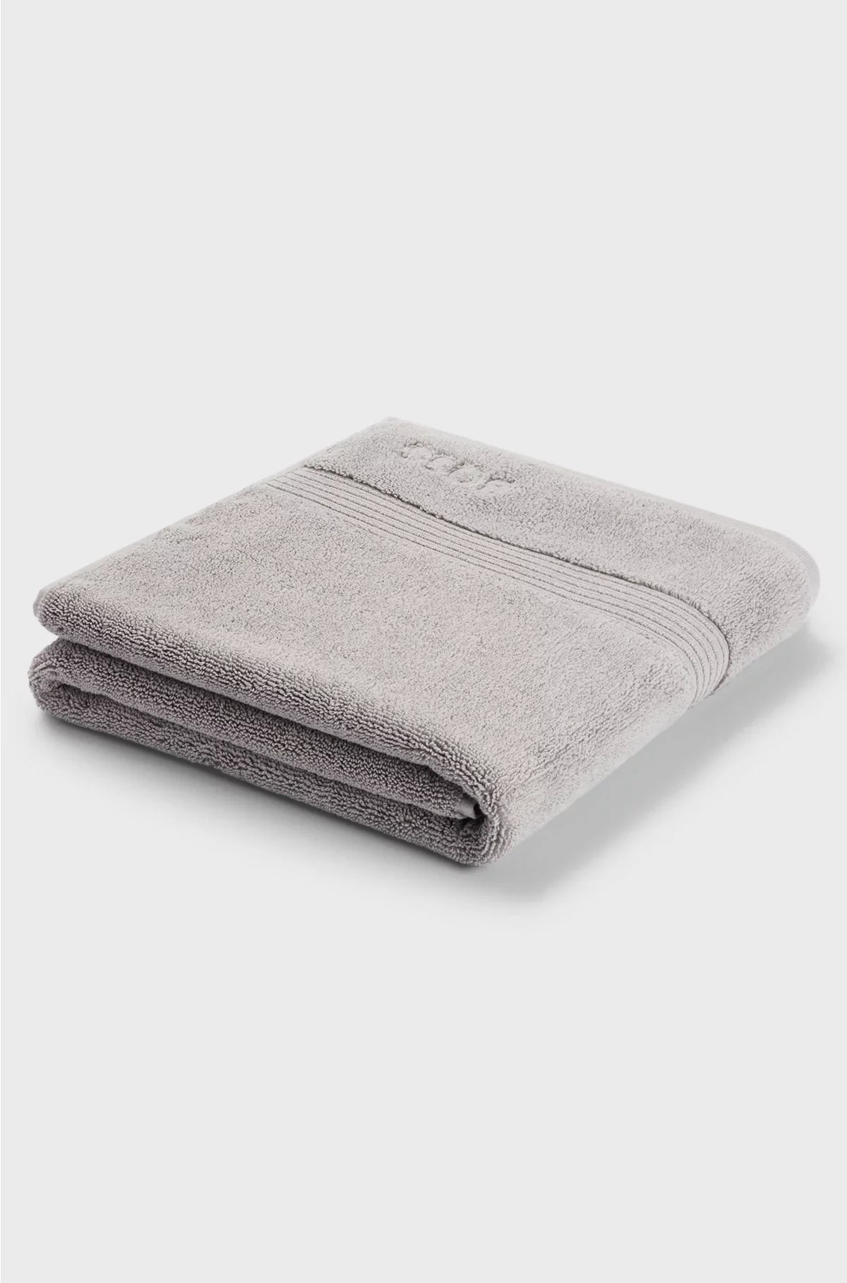 COTTON BATH MAT IN SILVER WITH EMBROIDERED LOGO