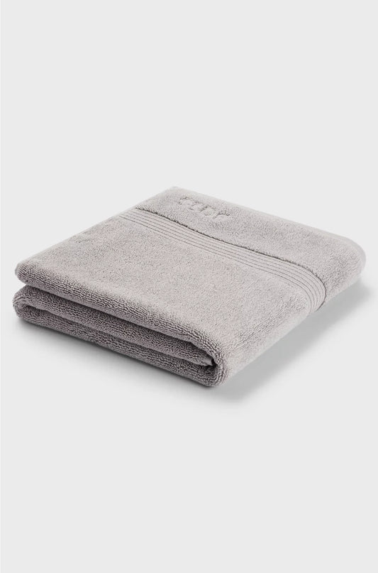 TAPPETINO DA BAGNO IN COTONE ARGENTO CON LOGO RICAMATO