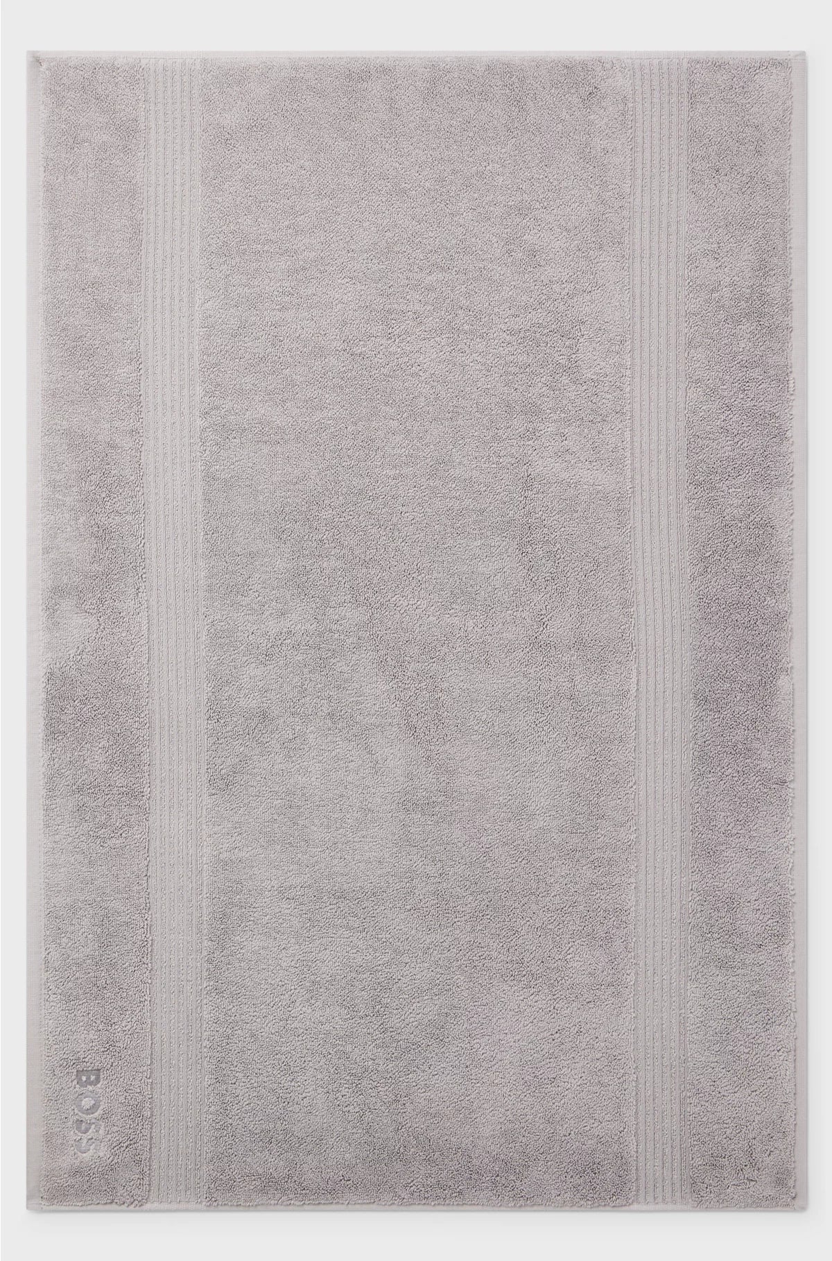 COTTON BATH MAT IN SILVER WITH EMBROIDERED LOGO