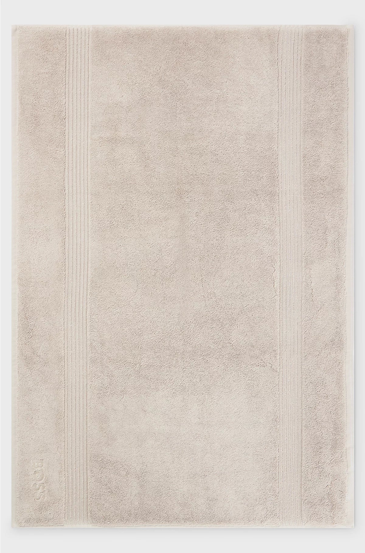 BEIGE AEGEAN-COTTON BATH MAT WITH TONAL LOGO