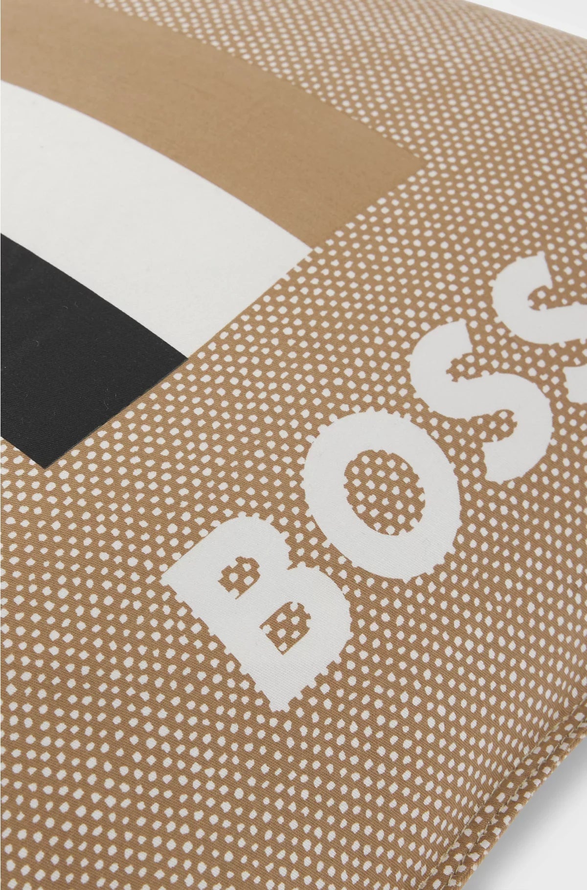 PRINTED CUSHION WITH LOGO AND SIGNATURE STRIPE