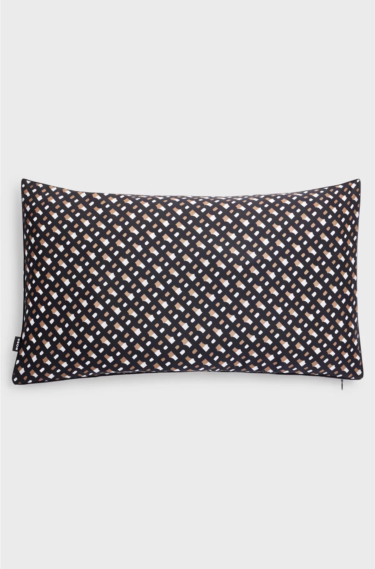 MONOGRAM-PRINT CUSHION COVER IN SILK