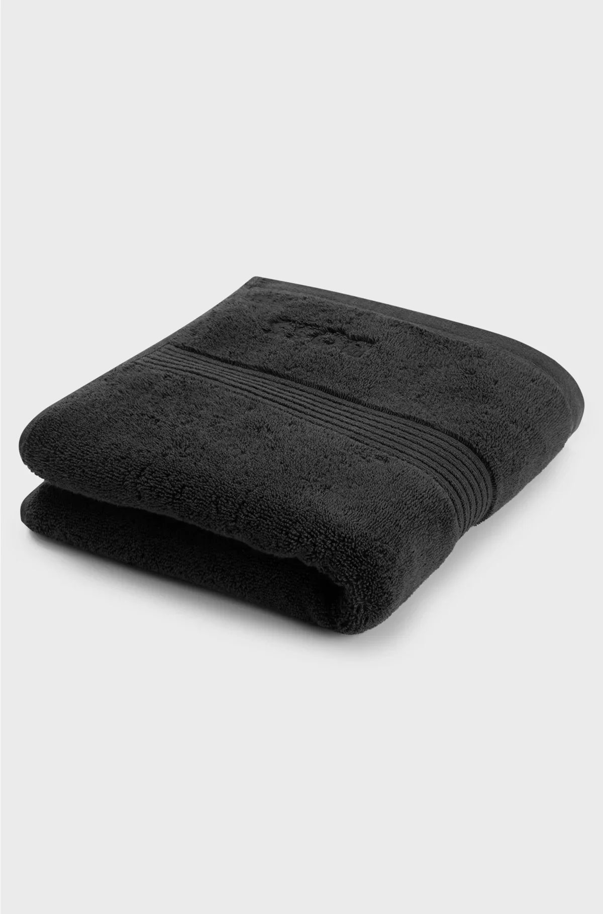 ASCIUGAMANO MANI NERO IN COTONE EGEO CON LOGO TONALE