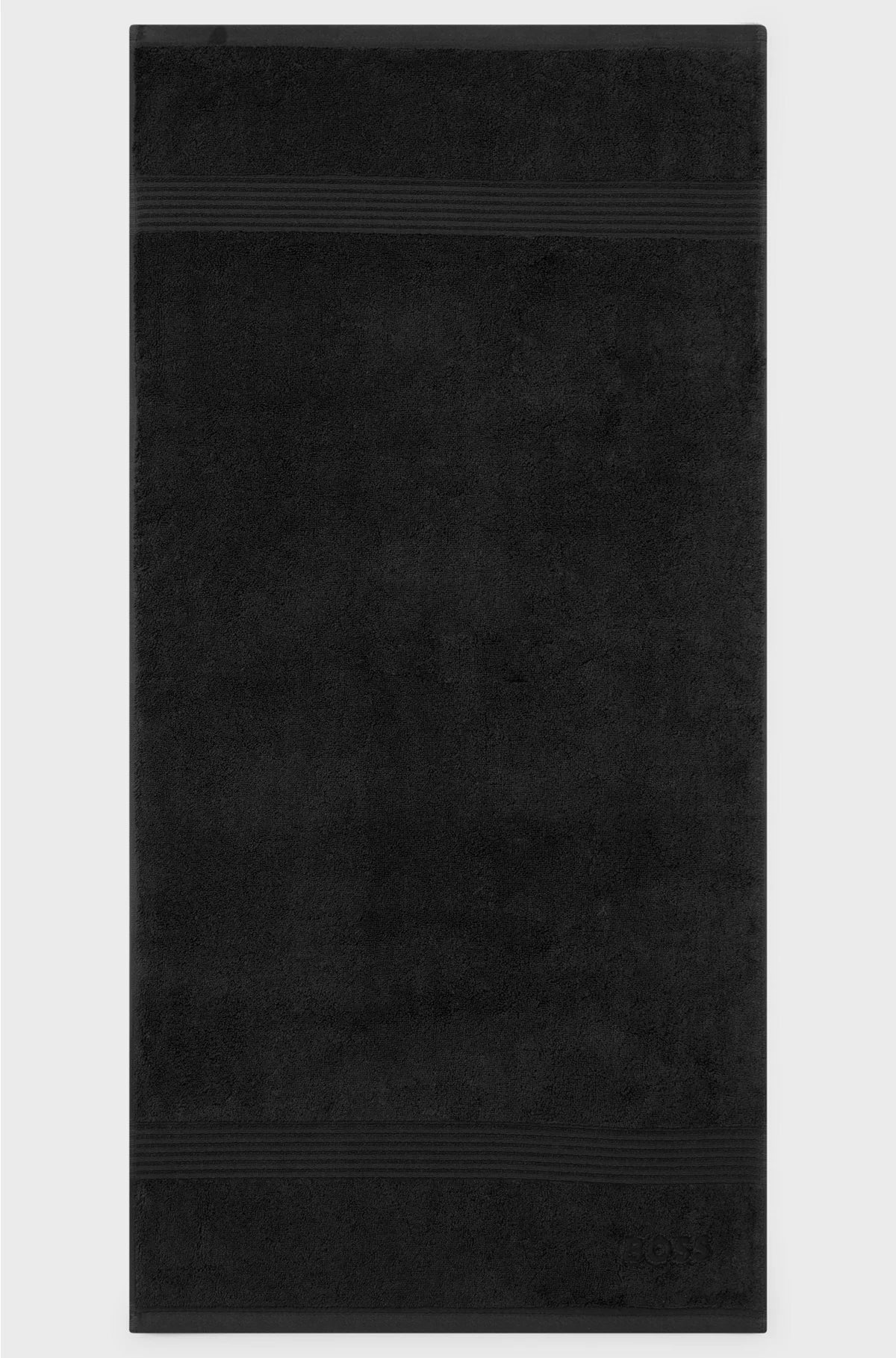 ASCIUGAMANO MANI NERO IN COTONE EGEO CON LOGO TONALE