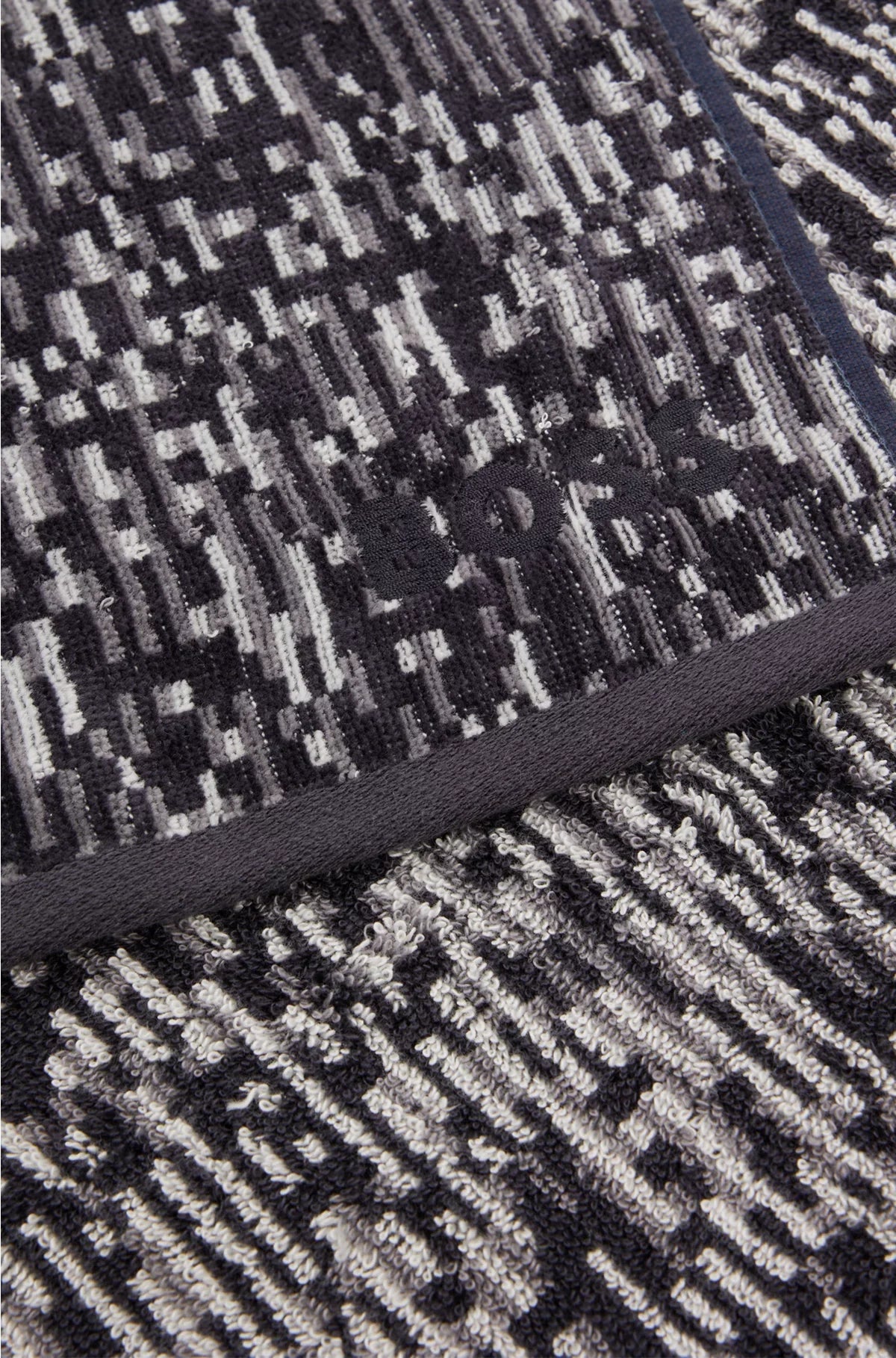 ASCIUGAMANO OSPITE JACQUARD CON BORDO IN RASO BOSS