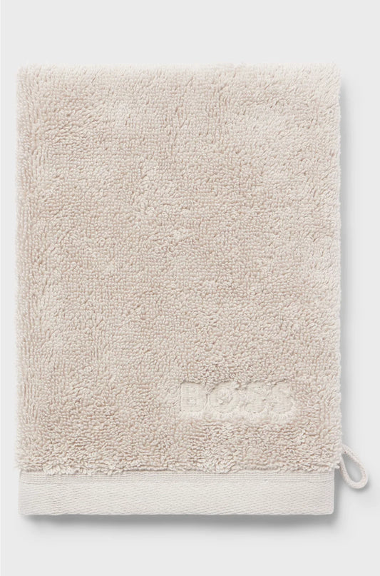 GUANTO LAVACAREZZE RICAMATO CON LOGO IN COTONE COLOR EGEO