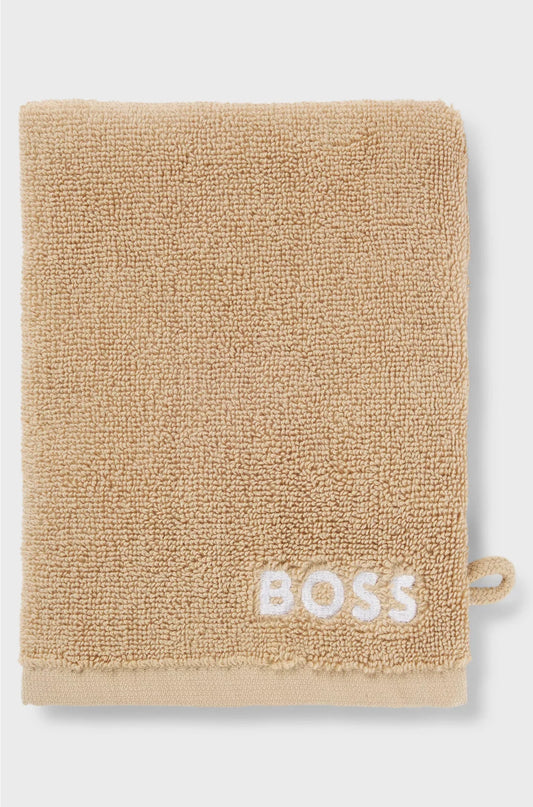 GUANTO DA BAGNO IN COTONE EGIZIANO CON LOGO A CONTRASTO