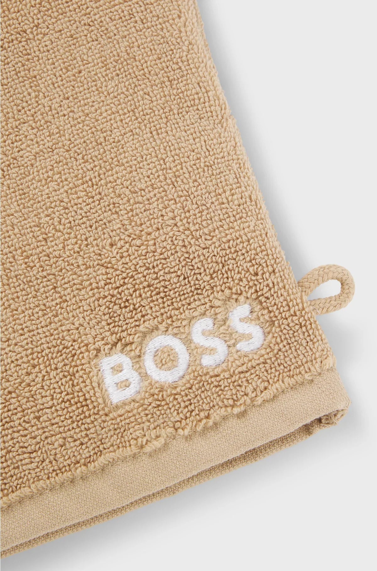 GUANTO DA BAGNO IN COTONE EGIZIANO CON LOGO A CONTRASTO