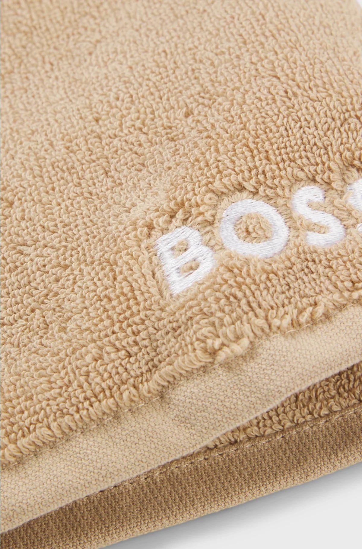 GUANTO DA BAGNO IN COTONE EGIZIANO CON LOGO A CONTRASTO