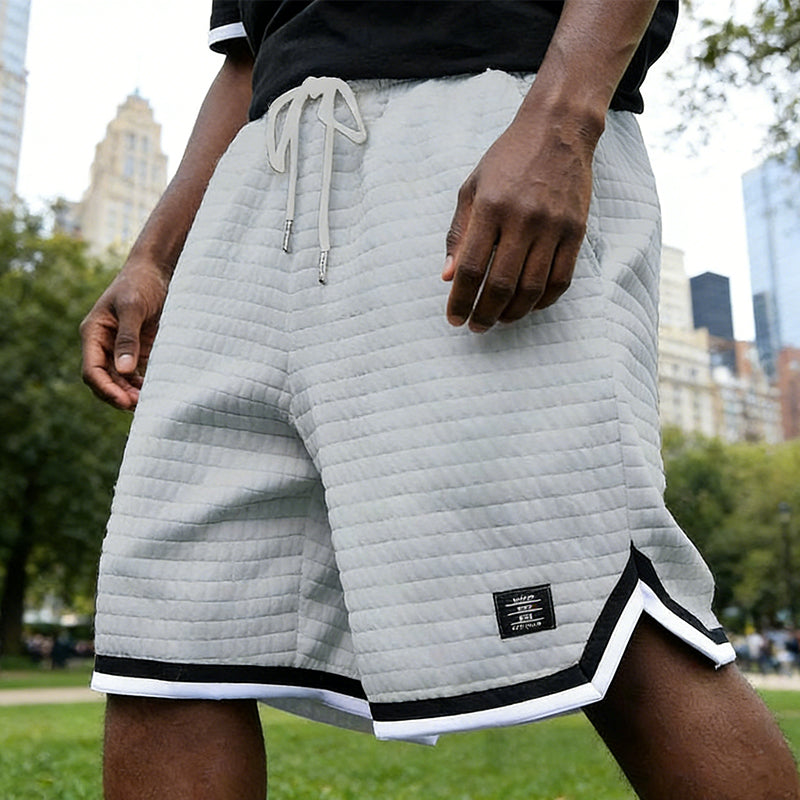 📢2026 NEW ARRIVALS🩳Drawstring Waist Sport Shorts with Striped Hem