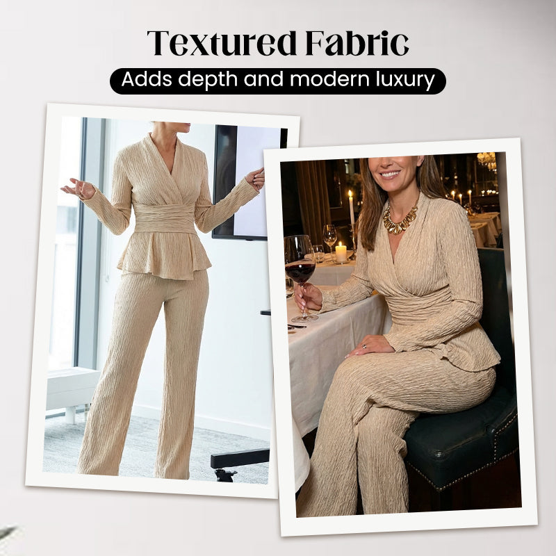 🔥HOT SALE🔥Women's Peplum Top & Pants 2-Piece Set