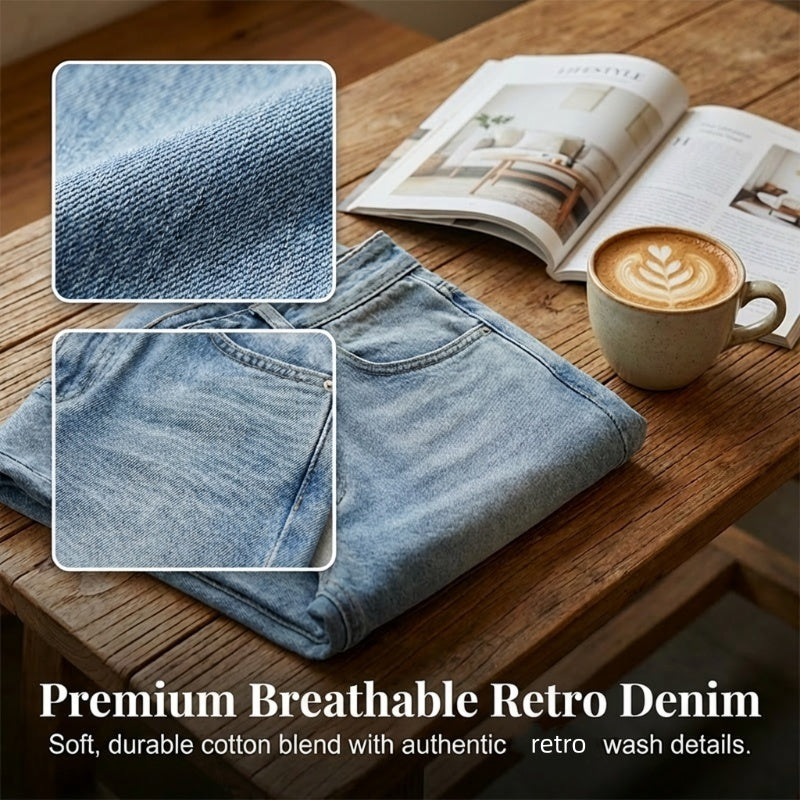 ✨ 50% OFF NOW! 👖Women's High-Waisted Straight Leg Jeans – Elongate & Perfect Fit! 🤎
