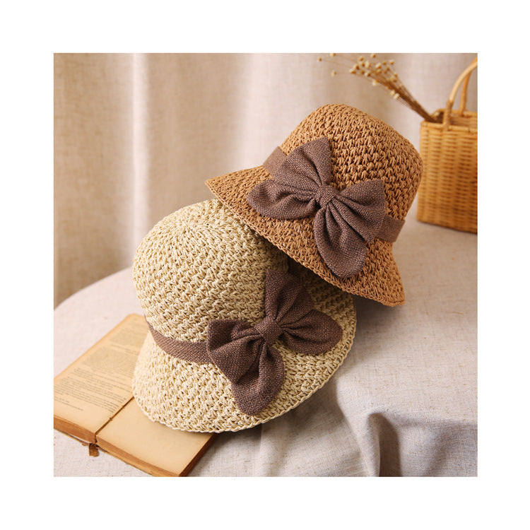 🎀 50% DISCOUNT 👒 | Straw Hat with Retro Bow – Foldable & Breathable for Summer
