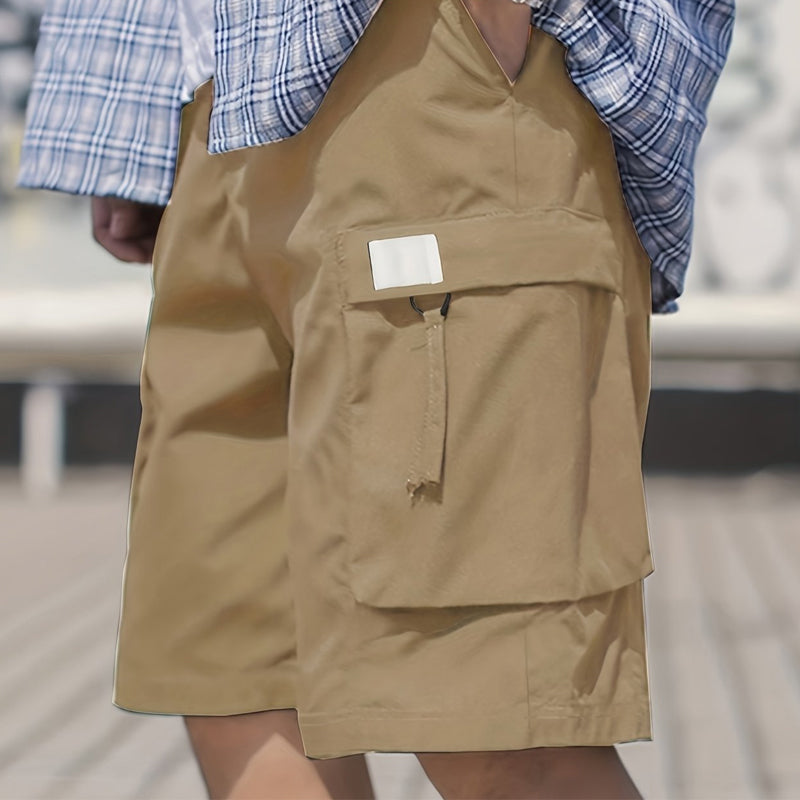 Men's Casual Cargo Shorts with Elastic Waist