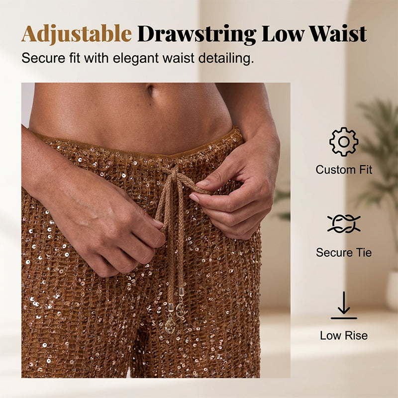 Glamorous Sequin Low Waist Pants