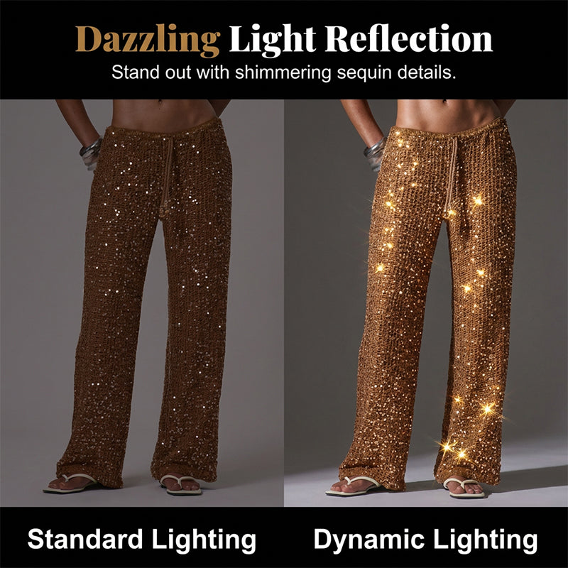 Glamorous Sequin Low Waist Pants