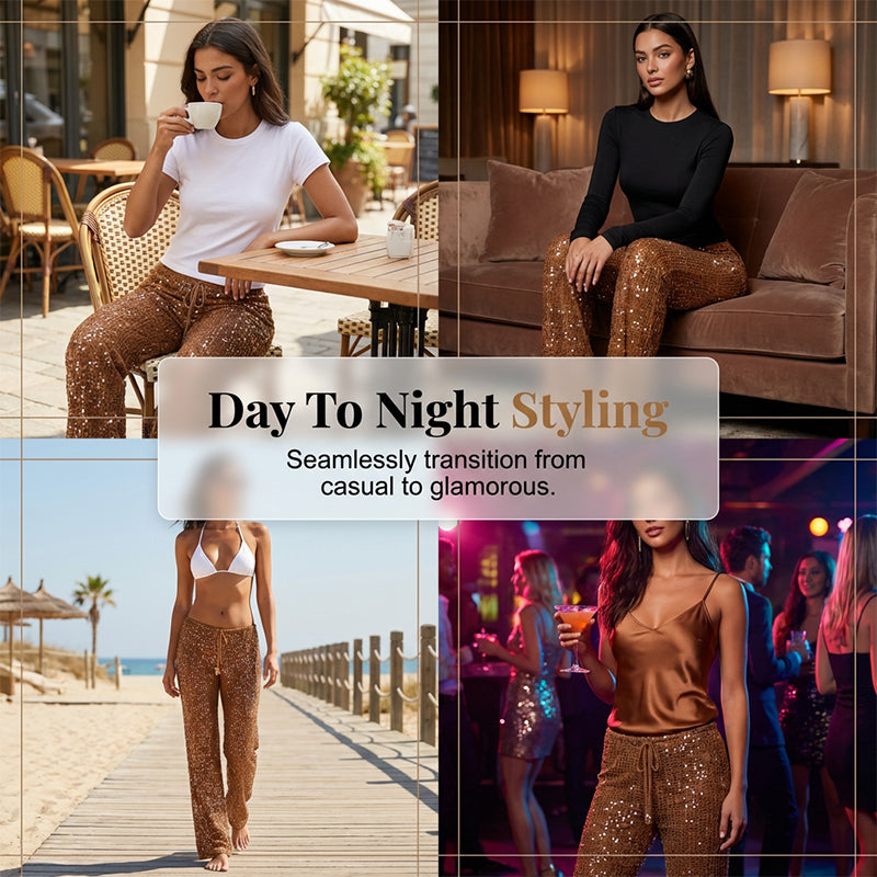 Glamorous Sequin Low Waist Pants