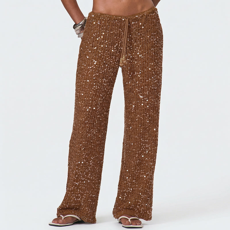 Glamorous Sequin Low Waist Pants