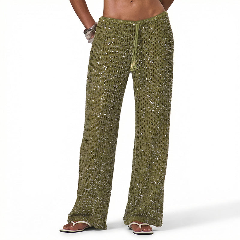 Glamorous Sequin Low Waist Pants