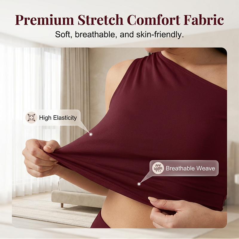 One-Shoulder Top & Capri Pants 2-Piece Set