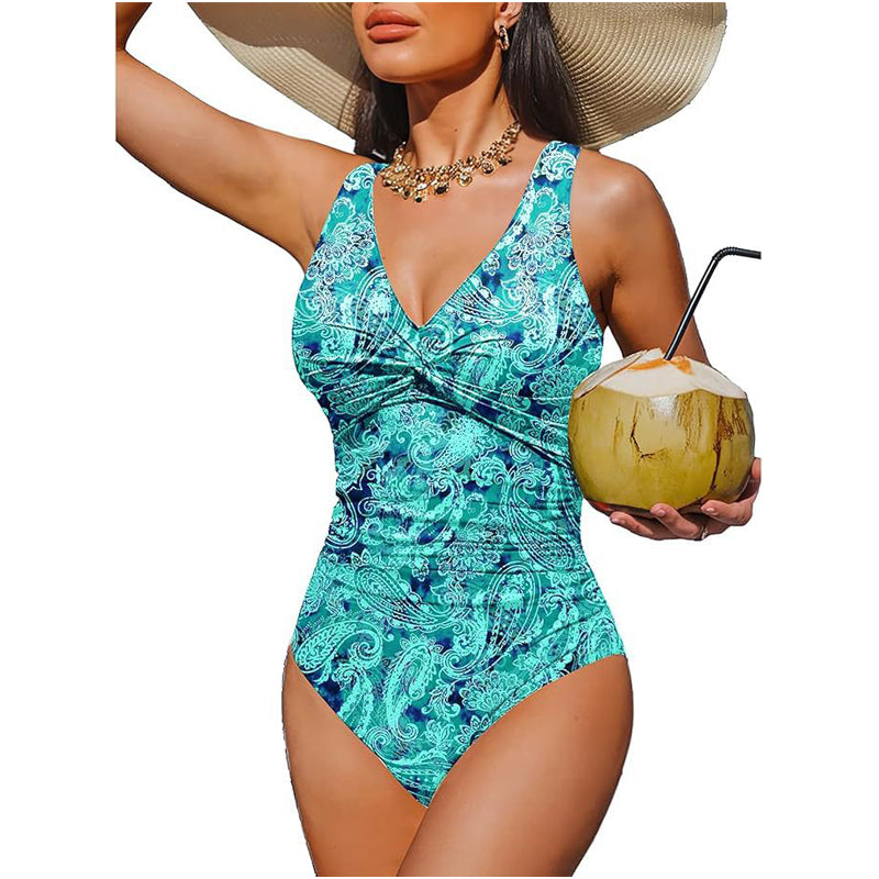 🥳2026 HOT SALE🥳💞50K+ SOLD!👵🏖️ 49% OFF! Women's One-Piece Swimsuit – Tummy control ruching, elegant twist-front. Wide straps stay put, no digging. Quick-dry fabric. Perfect for pool or beach. 🌊💕