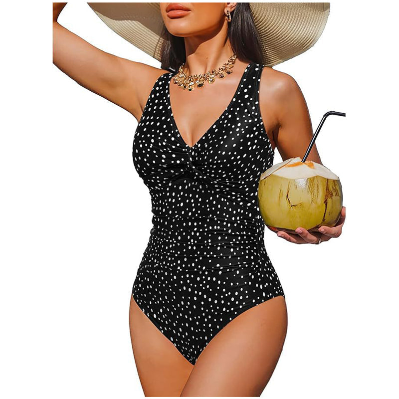 🥳2026 HOT SALE🥳💞50K+ SOLD!👵🏖️ 49% OFF! Women's One-Piece Swimsuit – Tummy control ruching, elegant twist-front. Wide straps stay put, no digging. Quick-dry fabric. Perfect for pool or beach. 🌊💕