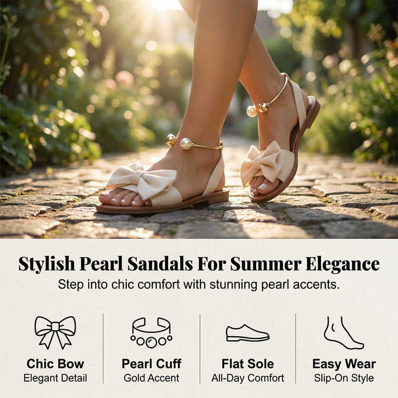 🌺 50% DISCOUNT💐Stylish Pearl Ankle Strap Sandals