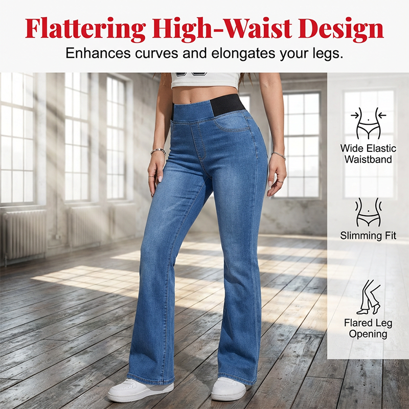 Chic Rhinestone Tank Top & Flare Jeans 2-Piece Set
