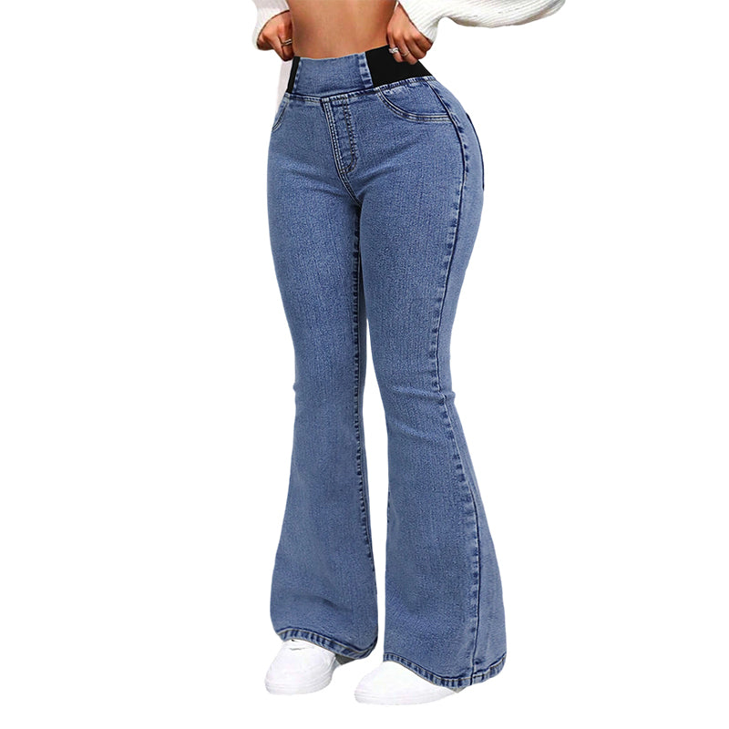 Chic Rhinestone Tank Top & Flare Jeans 2-Piece Set