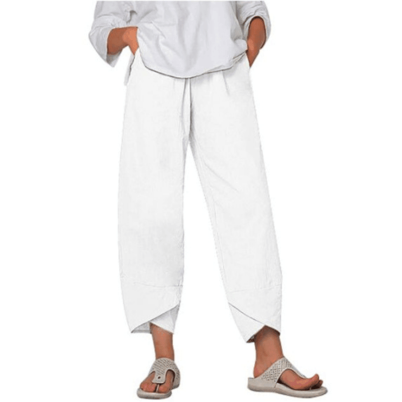 👖Pantaloni vintage asimmetrici con elastico in vita e tasche – Design unico, vestibilità comoda e stile funzionale🌸